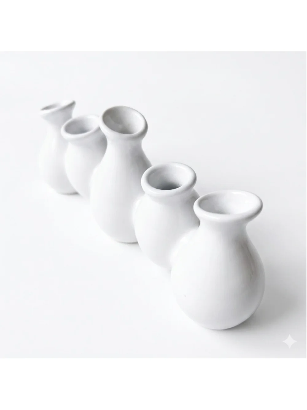White Ceramic Multi-Bud Vase One Size Unbranded